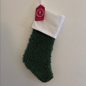 Green and White Holiday Stocking